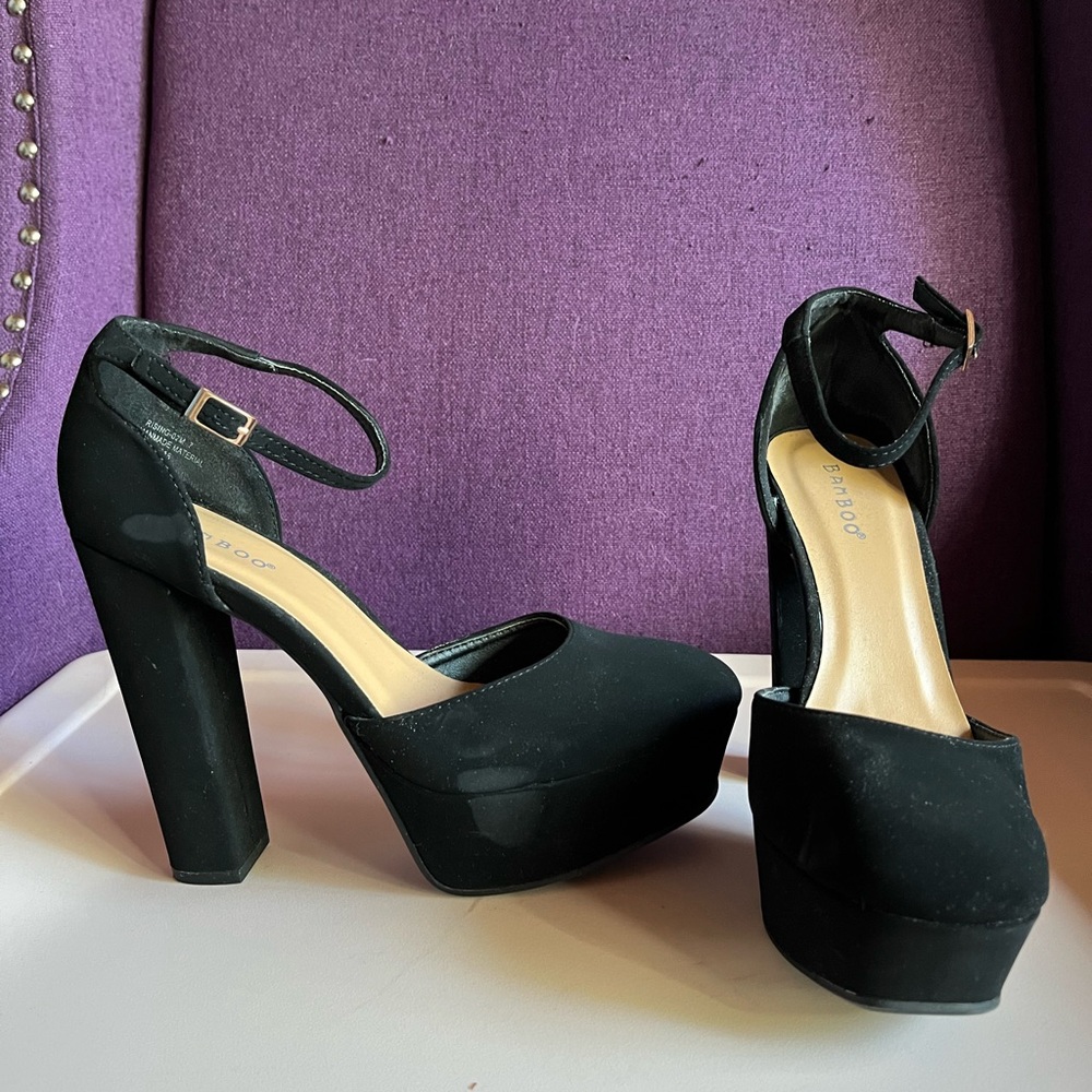 Black Bamboo brand heels.  Size 7